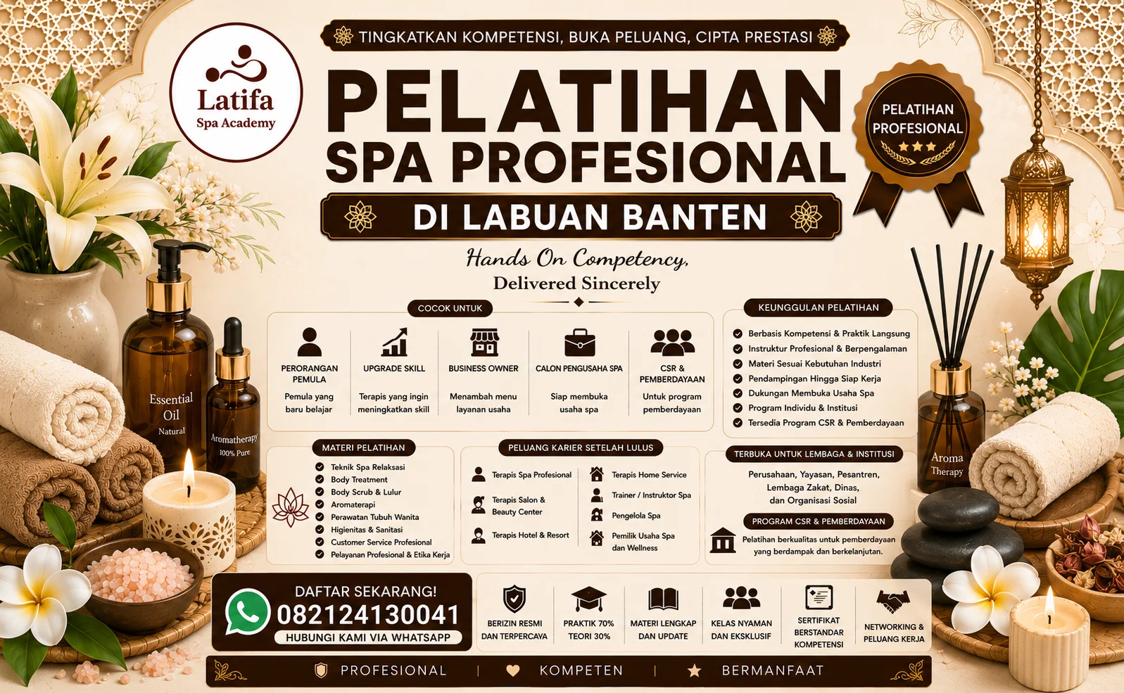 Pelatihan Spa Profesional di Labuan Banten 082124130041